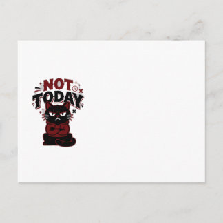 Funny Grumpy Black Cat Not Today Coffee Mug Postcard