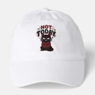 Funny Grumpy Black Cat Not Today Women's T-Shirt Hat