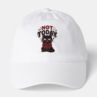 Funny Grumpy Black Cat Not Today Women's T-Shirt Hat