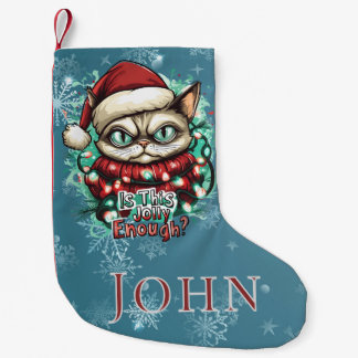 Funny Grumpy Cat Christmas Stocking