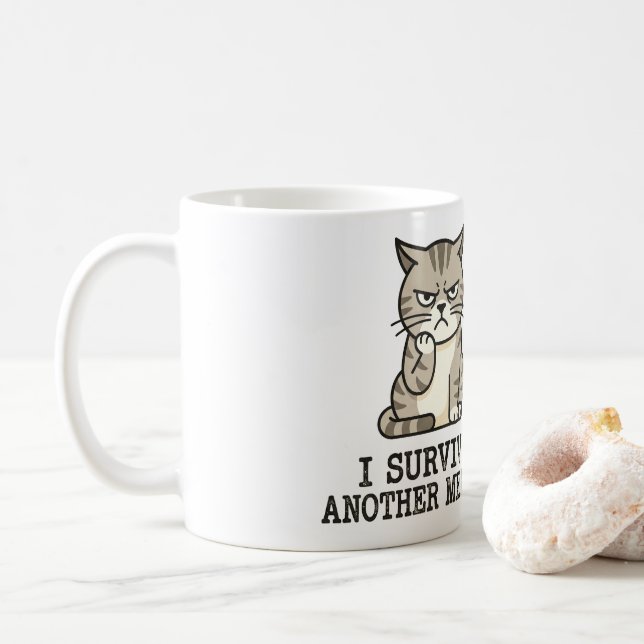 Funny Grumpy Cat Corporate Humor Coffee Mug (With Donut)