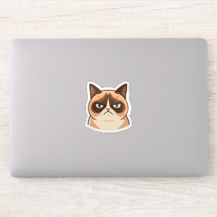 Funny Grumpy Cat-Cute Kawaii Angry Cat Cartoon Sticker