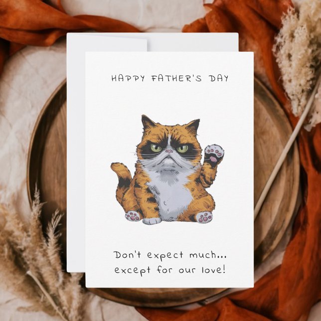 Funny Grumpy Cat Father’s Day | Cute Humorous Dad  Invitation (Creator Uploaded)