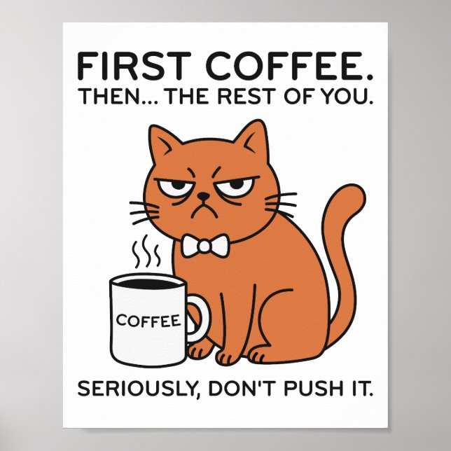 Funny Grumpy Cat Framed Art Print (Front)