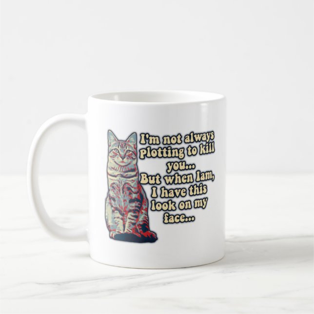 Funny grumpy cat meme for cat lovers and owners coffee mug (Left)
