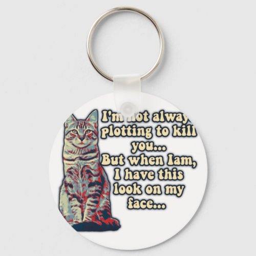 Funny grumpy cat meme for cat lovers and owners keychain