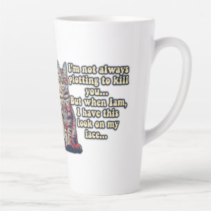 Funny grumpy cat meme for cat lovers and owners latte mug