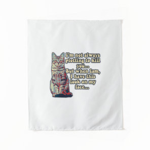 Funny grumpy cat meme for cat lovers and owners tapestry