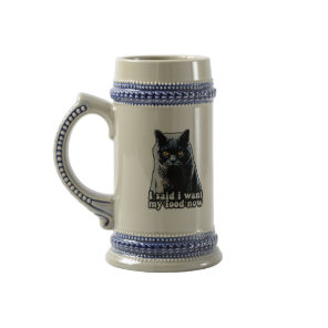 Funny grumpy cat meme for cat owners and lovers beer stein