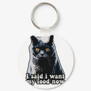 Funny grumpy cat meme for cat owners and lovers keychain
