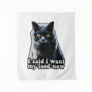 Funny grumpy cat meme for cat owners and lovers tapestry