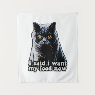 Funny grumpy cat meme for cat owners and lovers tapestry