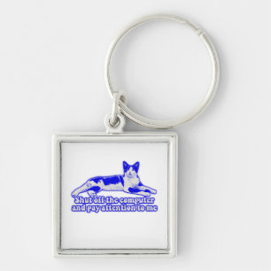 Funny grumpy cat meme for cat owners & lovers keychain