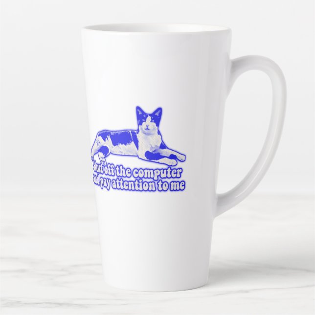 Funny grumpy cat meme for cat owners & lovers latte mug (Right)