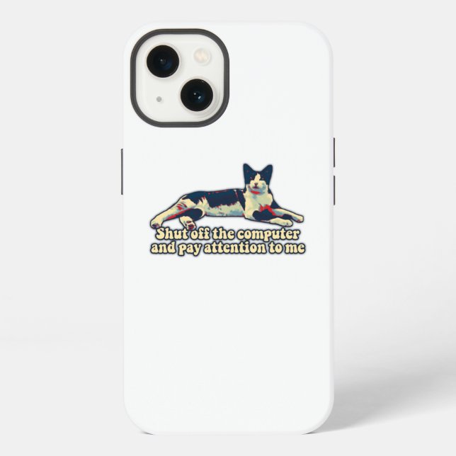 Funny grumpy cat meme for cat persons and lovers iphone case (Back)