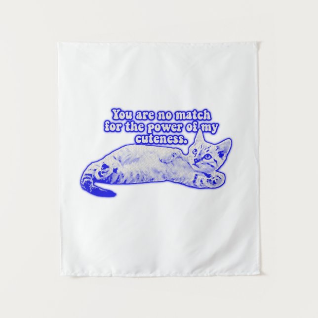 Funny grumpy cat meme for kitten and cat lovers tapestry (Front)