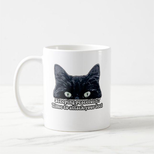 Funny grumpy cat meme for kitten owners &cat lover coffee mug (Left)