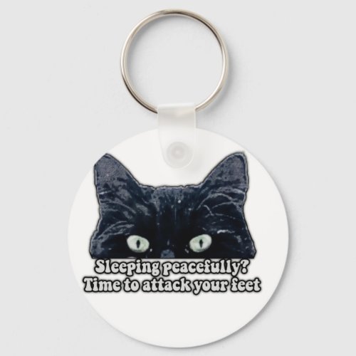 Funny grumpy cat meme for kitten owners cat lover keychain