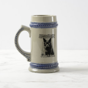 Funny grumpy cat meme for kitten persons & owners beer stein