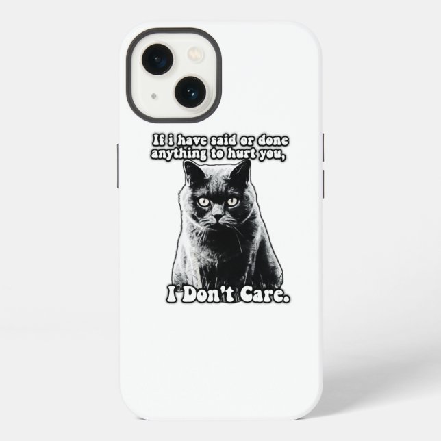 Funny grumpy cat meme for kitten persons & owners iphone case (Back)