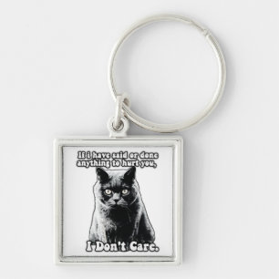 Funny grumpy cat meme for kitten persons & owners keychain
