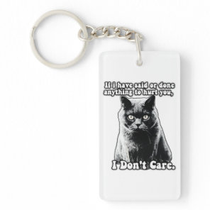 Funny grumpy cat meme for kitten persons & owners keychain