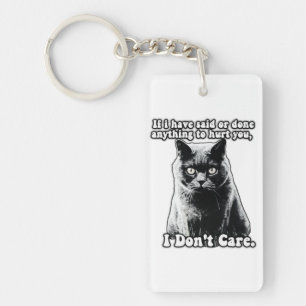 Funny grumpy cat meme for kitten persons & owners keychain
