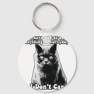 Funny grumpy cat meme for kitten persons & owners keychain