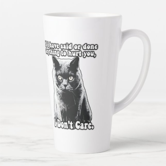 Funny grumpy cat meme for kitten persons & owners latte mug (Right)