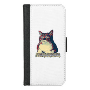 Funny grumpy cat meme for kitty owners and lovers iPhone 8/7 wallet case