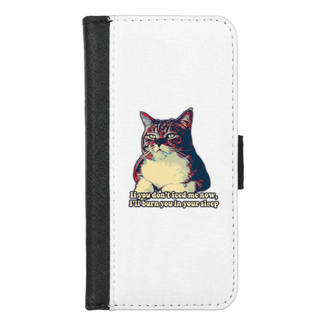Funny grumpy cat meme for kitty owners and lovers iPhone wallet case (Front)