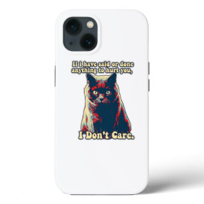 Funny grumpy cat meme for kitty persons and lovers iPhone 13 case
