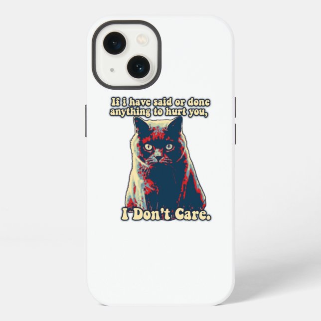Funny grumpy cat meme for kitty persons and lovers iphone case (Back)