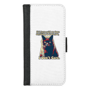 Funny grumpy cat meme for kitty persons and lovers iPhone 8/7 wallet case