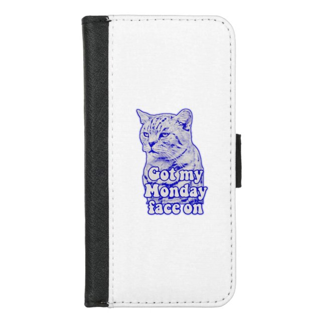 Funny grumpy cat meme for kitty persons and owners iPhone wallet case (Front)