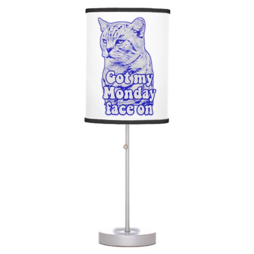 Funny grumpy cat meme for kitty persons and owners table lamp