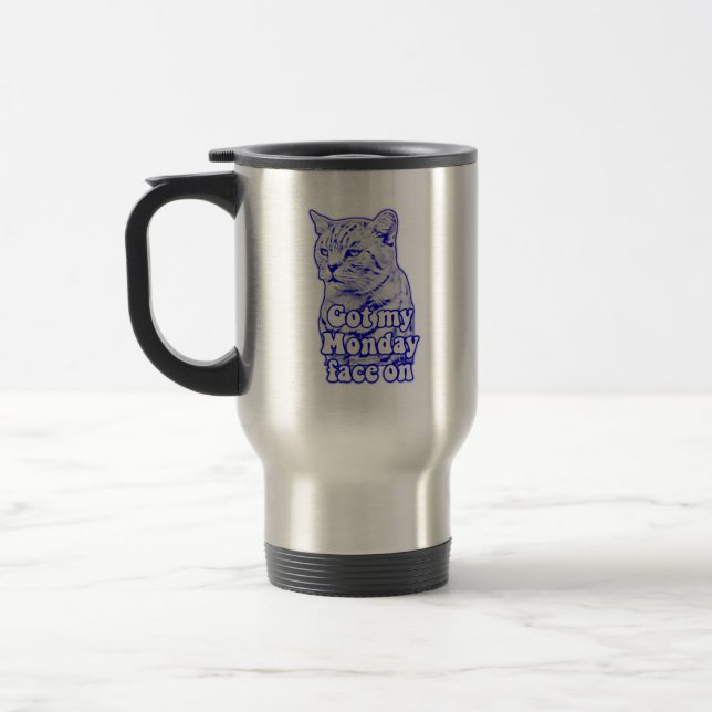 Funny grumpy cat meme for kitty persons and owners travel mug (Left)