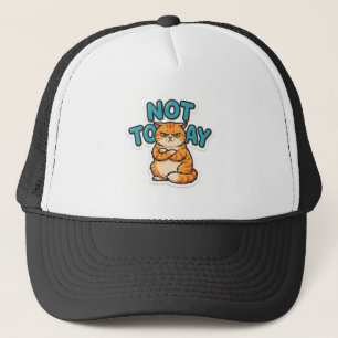 Funny Grumpy Cat Not Today T-Shirt Trucker Hat