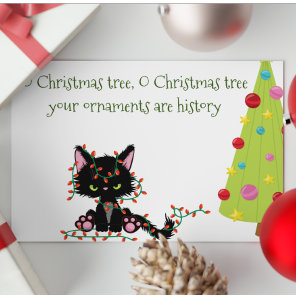 Funny Grumpy Cat O Christmas Tree Holiday Card