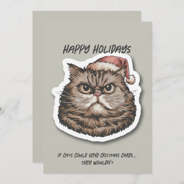 Funny grumpy Cat sarcastic Christmas holiday (Front/Back)
