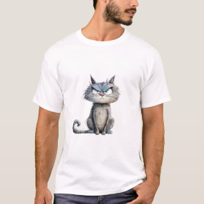 Funny Grumpy Cat Sarcastic Moody Kitten 3D Cartoon T-Shirt