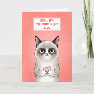 Funny Grumpy Cat Valentine’s Holiday Card