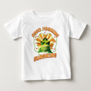 Funny Grumpy Chameleon Morning Humor Baby T-Shirt