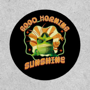 Funny Grumpy Chameleon Morning Humor Patch