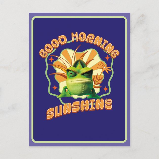 Funny Grumpy Chameleon Morning Humor Postcard (Front)