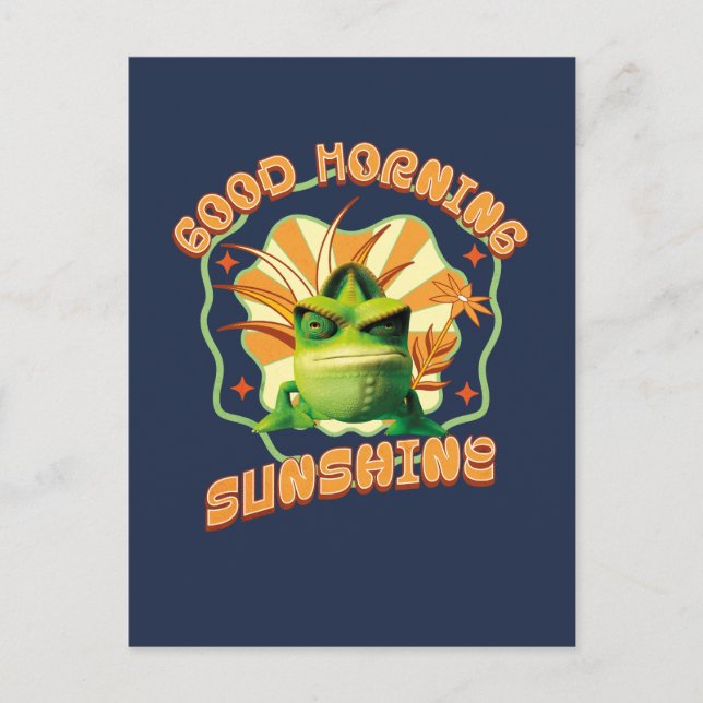 Funny Grumpy Chameleon Morning Humor Postcard (Front)