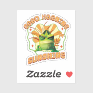 Funny Grumpy Chameleon Morning Humor Sticker