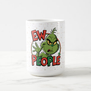 Funny Grumpy Christmas “Ew People” Cartoon Design Coffee Mug