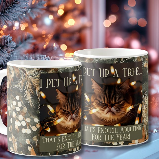 Funny Grumpy Christmas for Cat Lovers Coffee Mug (Creator Uploaded)