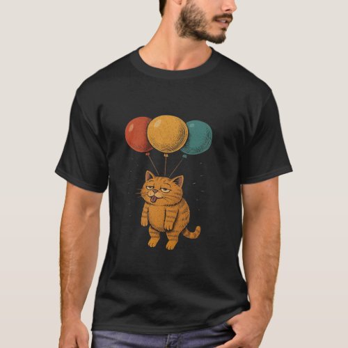 Funny Grumpy Cute Quirky Lazy Vintage Balloon Nove T-Shirt
